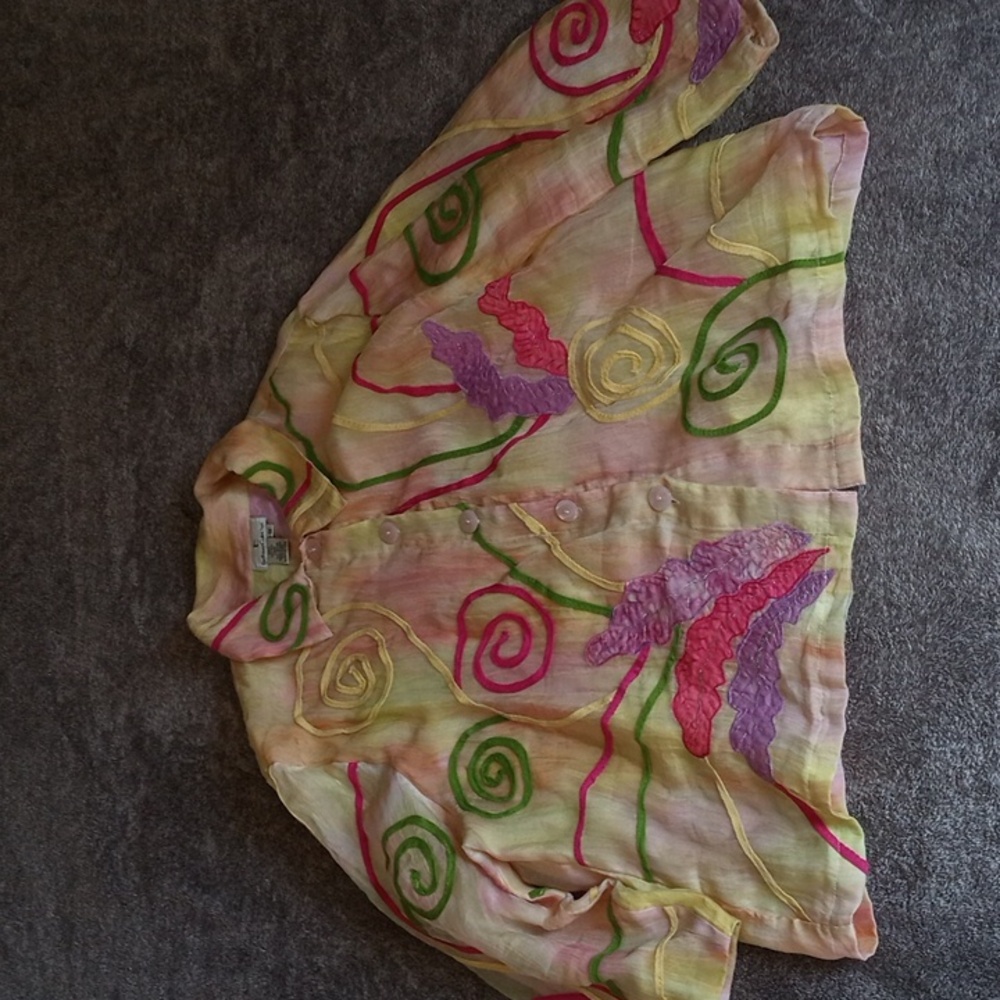 The Travel Collection vintage silk applique jacket